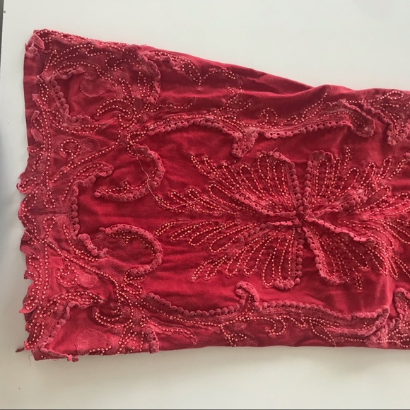 Free People Red Netted Dress with beading detail - Picture 8 of 10